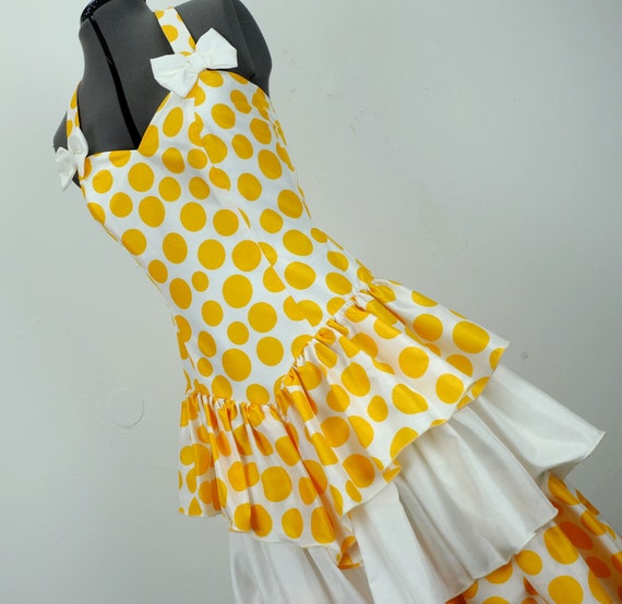 1980s vera mont PARTY DRESS polka dots size S pol… - image 2