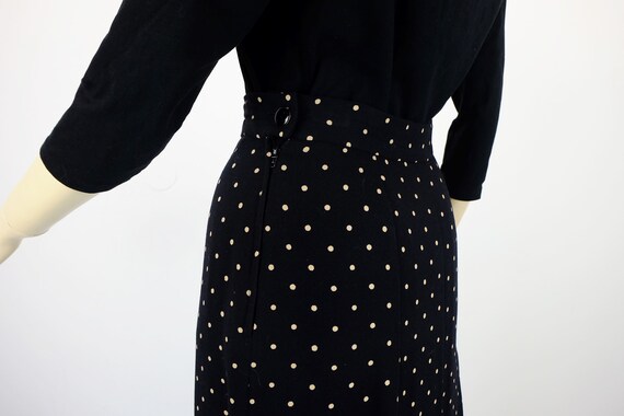 true vintage 1980s kenzo paris SKIRT black wool p… - image 7