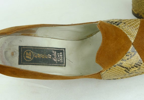 early 70's true vintage PLATFORM SHOES snake skin… - image 10