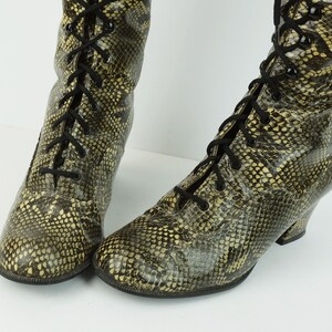 60s 70s true vintage salamander BOOTS lace-up boots snake pattern women's boots mod gogo US 7 UK 4.5 image 4