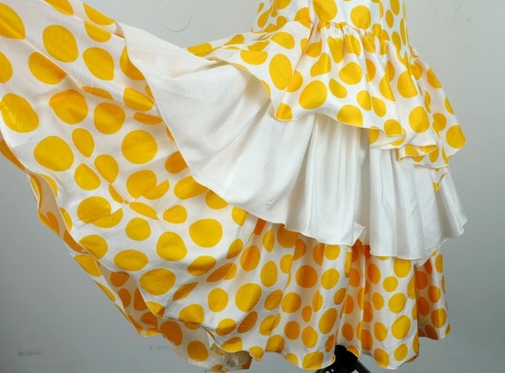 1980s vera mont PARTY DRESS polka dots size S pol… - image 5