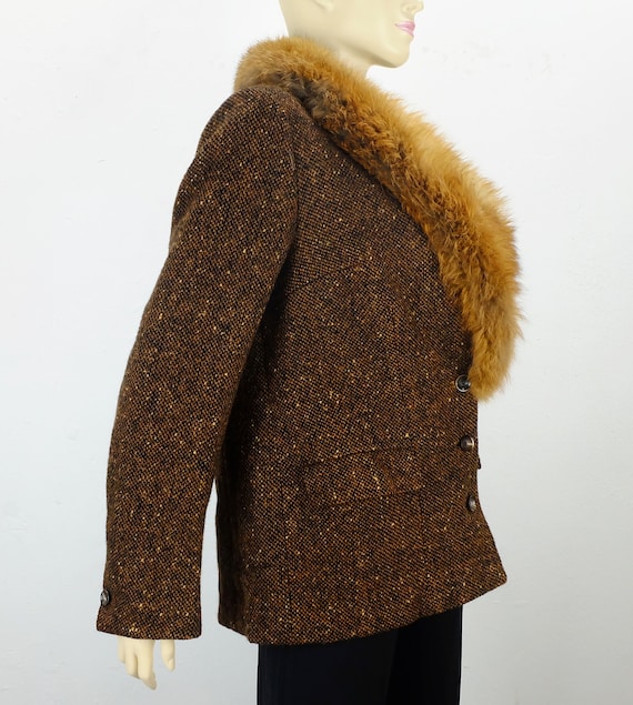 fantastic 1960s true vintage tweed JACKET with la… - image 3