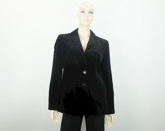 vintage 1970s black velvet JACKET blazer niedieck brilliant velvet size M