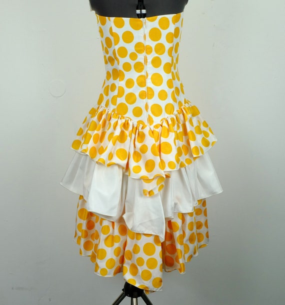 1980s vera mont PARTY DRESS polka dots size S pol… - image 7