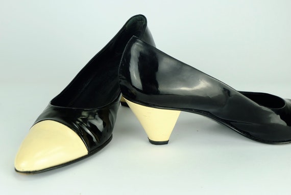 vintage studio pollini 1980s 1990s two-tone paten… - image 2