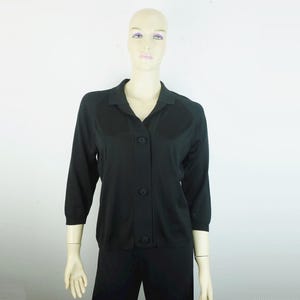 sehr feiner 50er 60er jahre PULLOVER top gr. S schwarz dralon