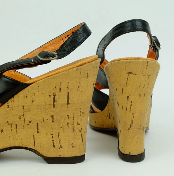 true vintage 1970s salamander PLATFORM SANDALS we… - image 2