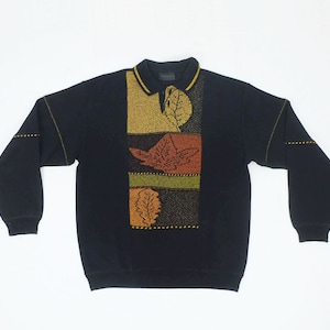 vintage carlo colucci SWEATER with collar 90s size M cotton mix