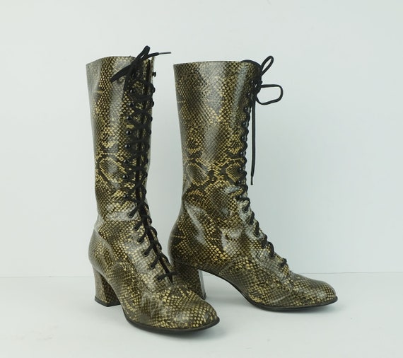 60s 70s true vintage salamander BOOTS lace-up boo… - image 3