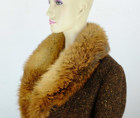 fantastic 1960s true vintage tweed JACKET with la… - image 5