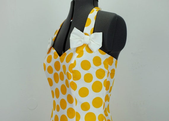 1980s vera mont PARTY DRESS polka dots size S pol… - image 6