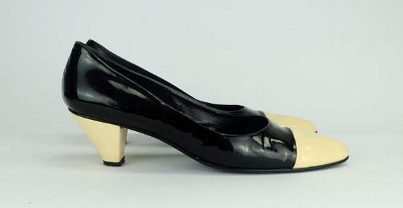 vintage studio pollini 1980s 1990s two-tone paten… - image 3