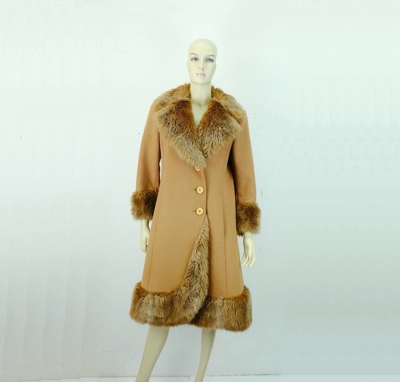 fantastic true vintage women's COAT wool and fake… - image 1