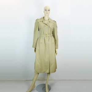 true vintage 1970s beige TRENCHCOAT uk 12 us 10 raincoat outdoor hokla model