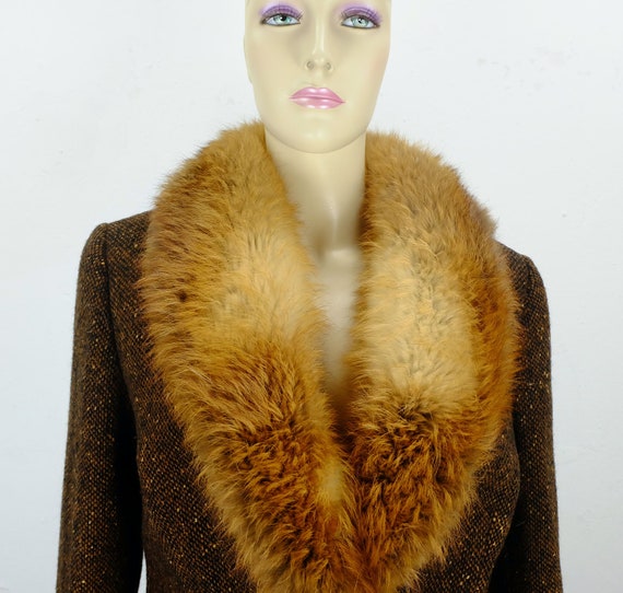 fantastic 1960s true vintage tweed JACKET with la… - image 2