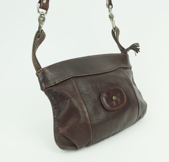 1980s 90s Vintage Aigner SHOULDER BAG Cross Body Bag Reddish Brown