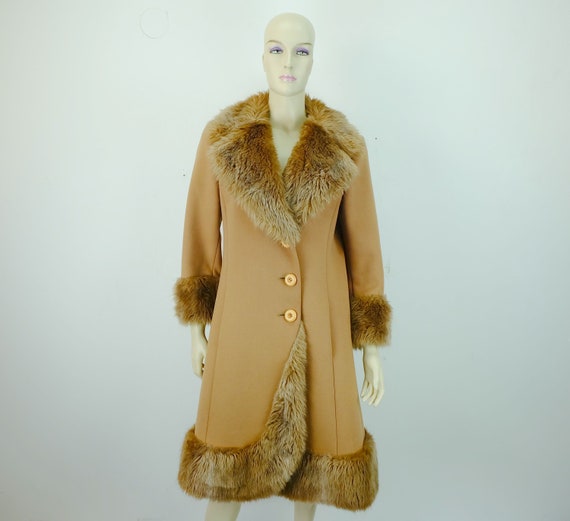 fantastic true vintage women's COAT wool and fake… - image 4