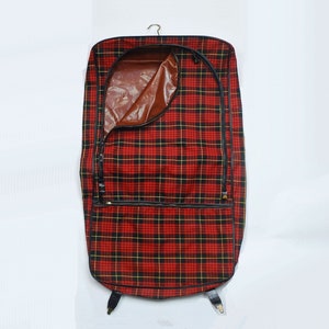 sehr cooler authentischer 50er jahre vintage KLEIDERKOFFER kleidersack weekender karierter stoff reisetasche aufklappbar