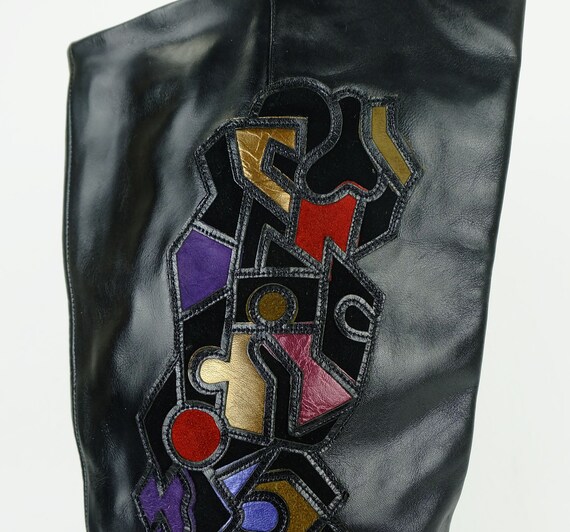 mima venezia 80s 90s vintage BOOTS black leather … - image 5