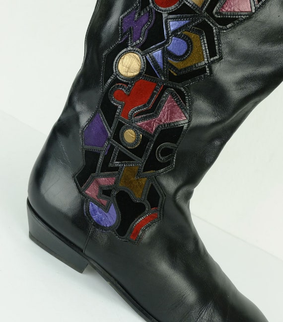 mima venezia 80s 90s vintage BOOTS black leather … - image 2