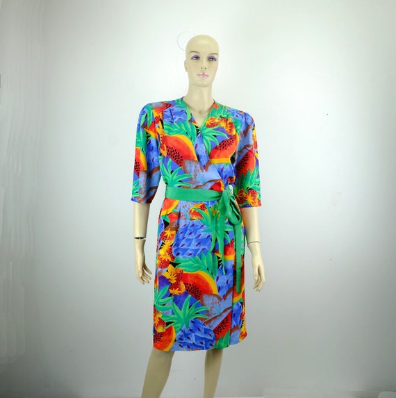 1980s vintage summer DRESS amandine paris wrap des