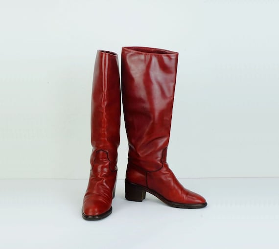 1970s True Vintage Block Heel Leather BOOTS Voltan Italy UK 3 - Etsy