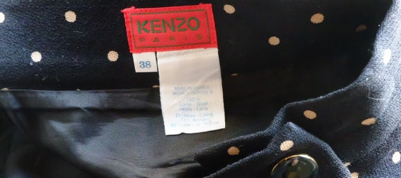 true vintage 1980s kenzo paris SKIRT black wool p… - image 8