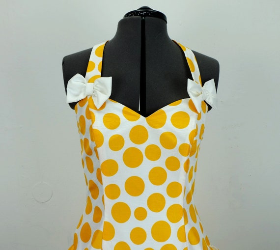 1980s vera mont PARTY DRESS polka dots size S pol… - image 4