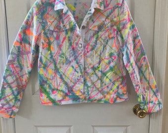 Neon Jean Jacket - Etsy