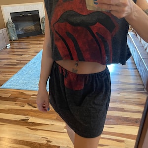 Reworked Rolling Stones beach cover up size medium