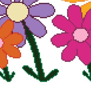 Cute Flower Afghan Crochet Digital Pattern C2C and Rows