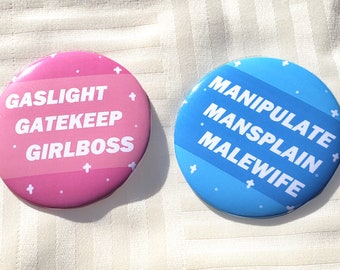 Girlboss and Malewife 3 Inch Button