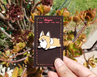 Wooden Corgi Pin