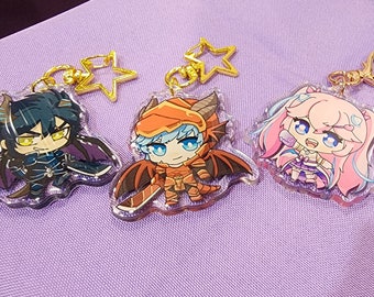 Kaiser and Angelic Buster 2 Inch Epoxy Acrylic Keychain