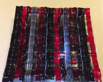 Woven Black and Red Fused Platter