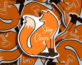 Clever Fox Sticker - Waterproof / Decal / Glossy