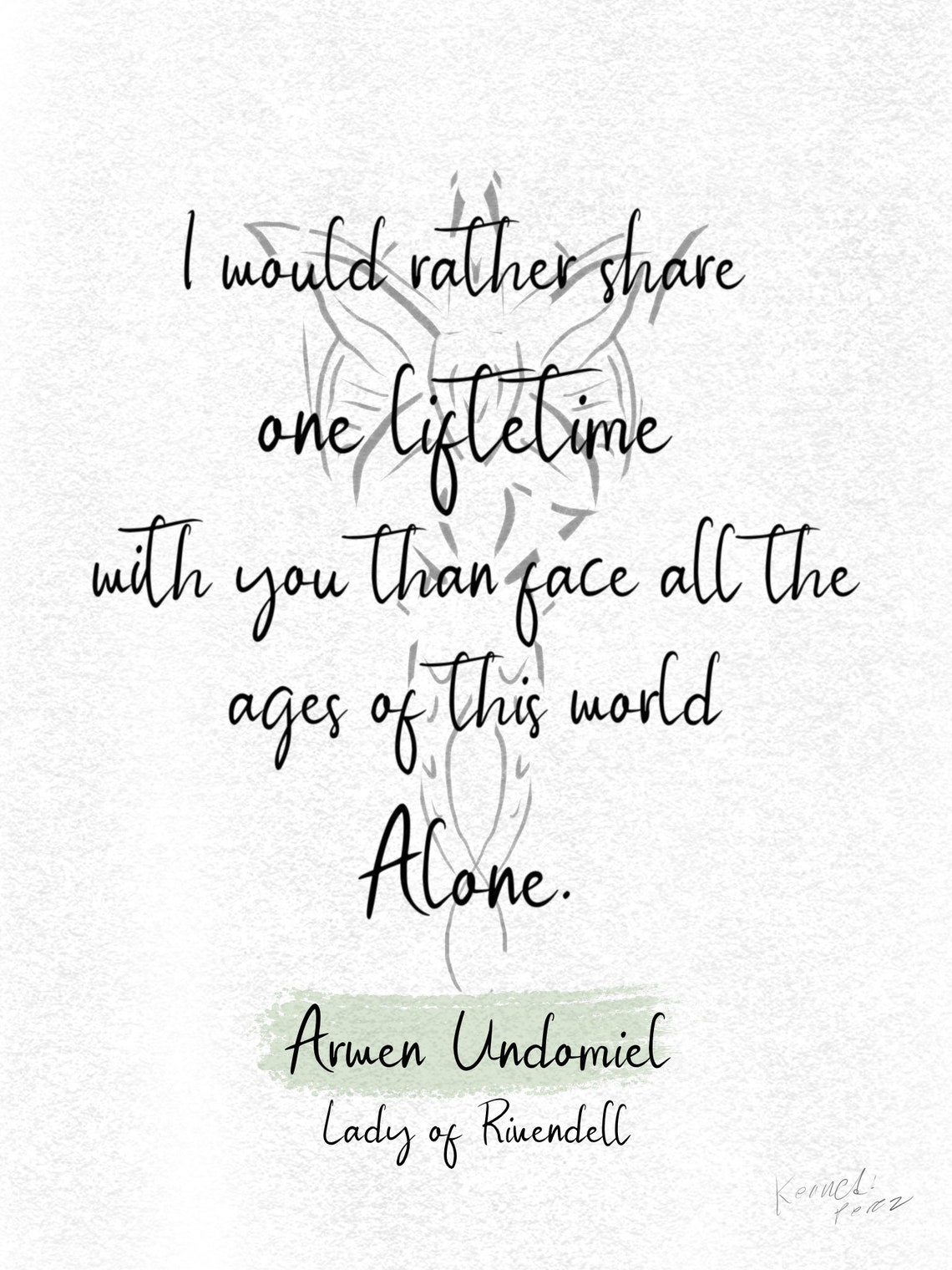 Arwen Quote Print Lord of the Rings the Hobbit the Etsy