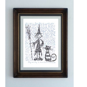 Póster de lectura de Meg y Mog, un clásico libro ilustrado sobre una joven bruja y su gato en la noche de Halloween, de Helen Nicole y Jan Pieńkowski.