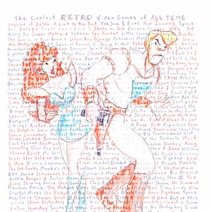 Poster di Space Ace Uno dei migliori videogiochi di sempre Serie di giochi retrò Word art disegnata a mano Space Ace e Space Cadet Kimberly 'Kimmy'
