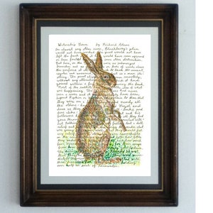 Watership Down, póster de lectura del clásico libro infantil, la historia épica de los conejos de Berkshire y Hampshire, escrito por Richard Adams