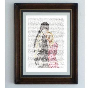 The Princess Bride a double portrait of the Westley and Buttercup for fans of both book and movie versions, crossing the Fire Swamp