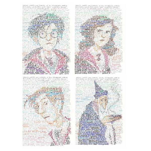 Reading posters based on the Harry Potter book series, made from a complete list of spells, hexes, jinxes and curses from all seven books