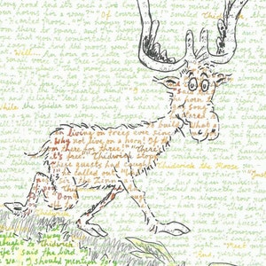 Thidwick, the Kind-hearted Moose, ein Geschichtsposter, das auf dem klassischen Bilderbuch von Dr. Seuss basiert