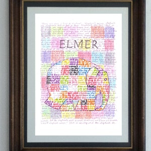 Elmer, aka Elmer the Elephant, ein lesendes Poster zum Bilderbuchklassiker von David McKee