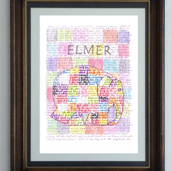 Elmer, alias Elmer l'éléphant, une affiche de lecture du livre d'images classique de David McKee