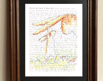 Guess How Much I Love You, a handmade poster of the classic children's book