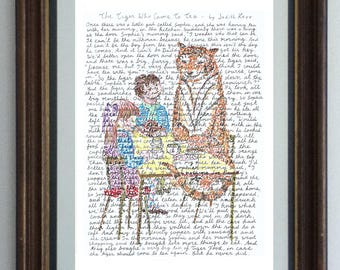 The Tiger Who Came To Tea, a reading poster of the beloved picture book by Judith Kerr
