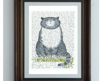 Mog The Forgetful Cat, reading poster based on Judith Kerr's popular picture book, great gift for young readers