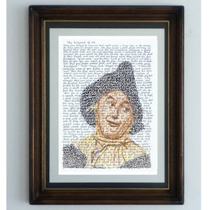 Il Mago di Oz, poster di lettura con i personaggi principali del libro e del film, lo Spaventapasseri, Dorothy, l'Uomo di Latta e il Leone