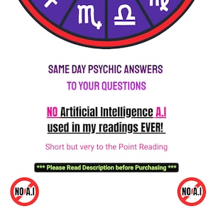 Psychic Reading No AI, Questions & Answers Fast Answers Please Read Description Before Ordering